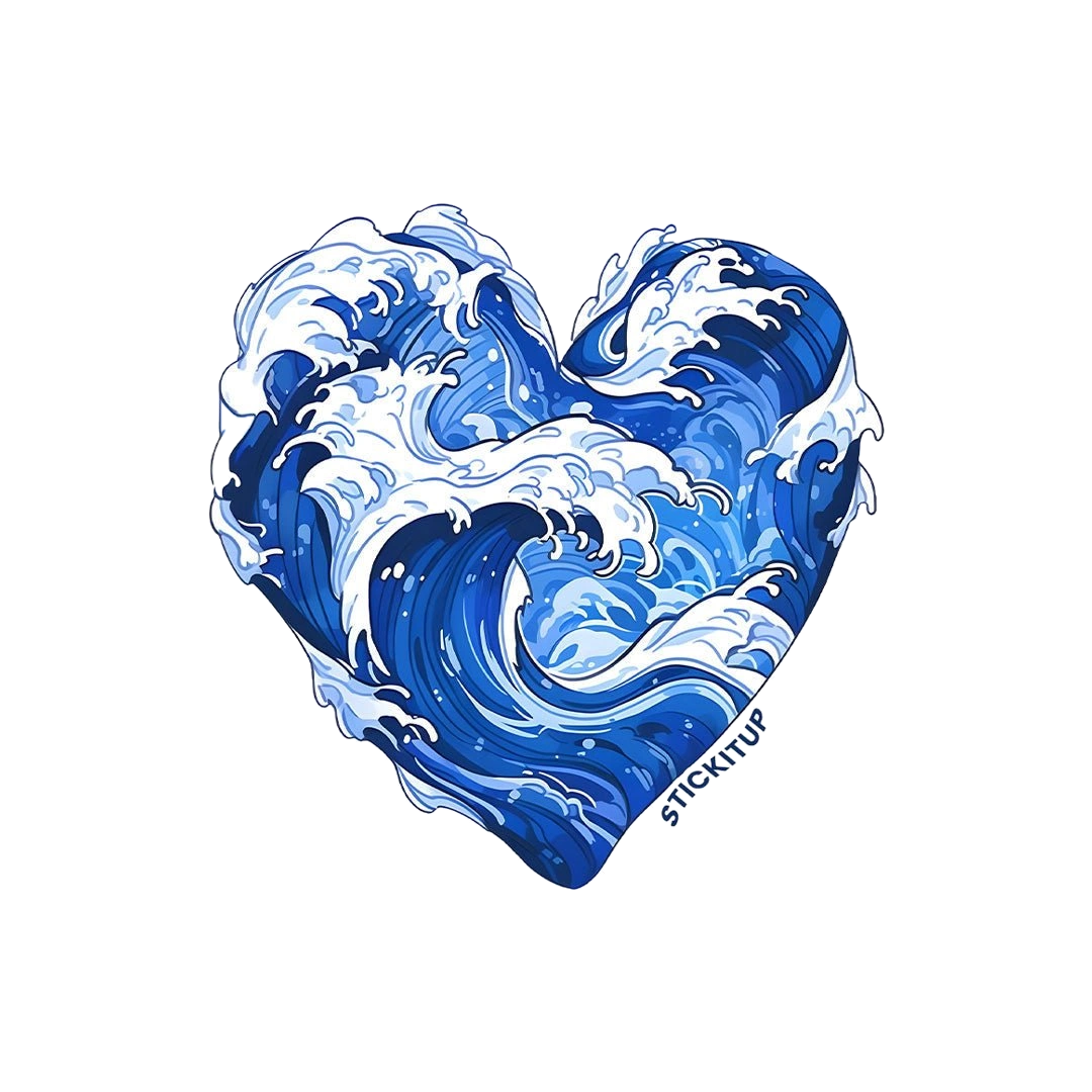 Heart Shaped Wave Sticker